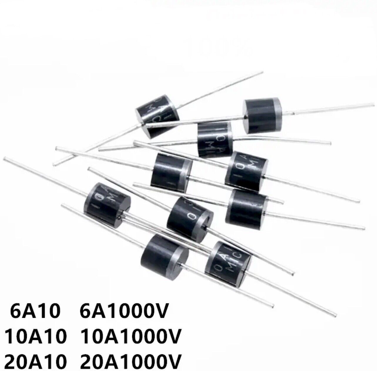 20PCS MIC Rectifier Diodes 6A10 10A10 20A10 1000V 6A-20A R-6 Package 1KV DIY