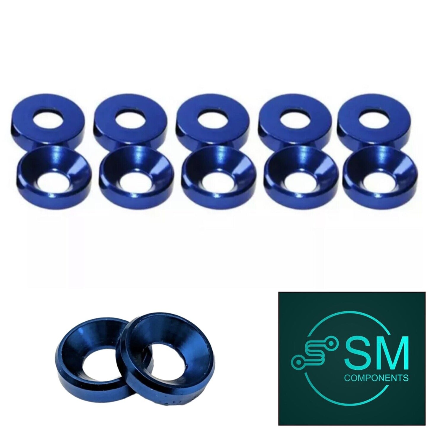 M3 10PCS BLUE Aluminium Washer For Counter Sunk Screw R/C Drone Automotive FPV