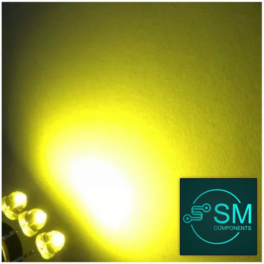 5mm Lemon Yellow Led Light Emitting Diode Straw Hat 100pcs Clear Round Head LED