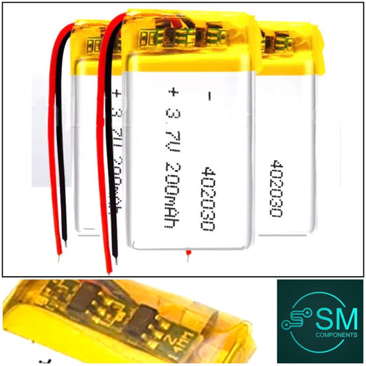 1 X Polymer Lithium Ion Battery LiPo 200mA 3.7V 402030 4x20x30 Inc Protection