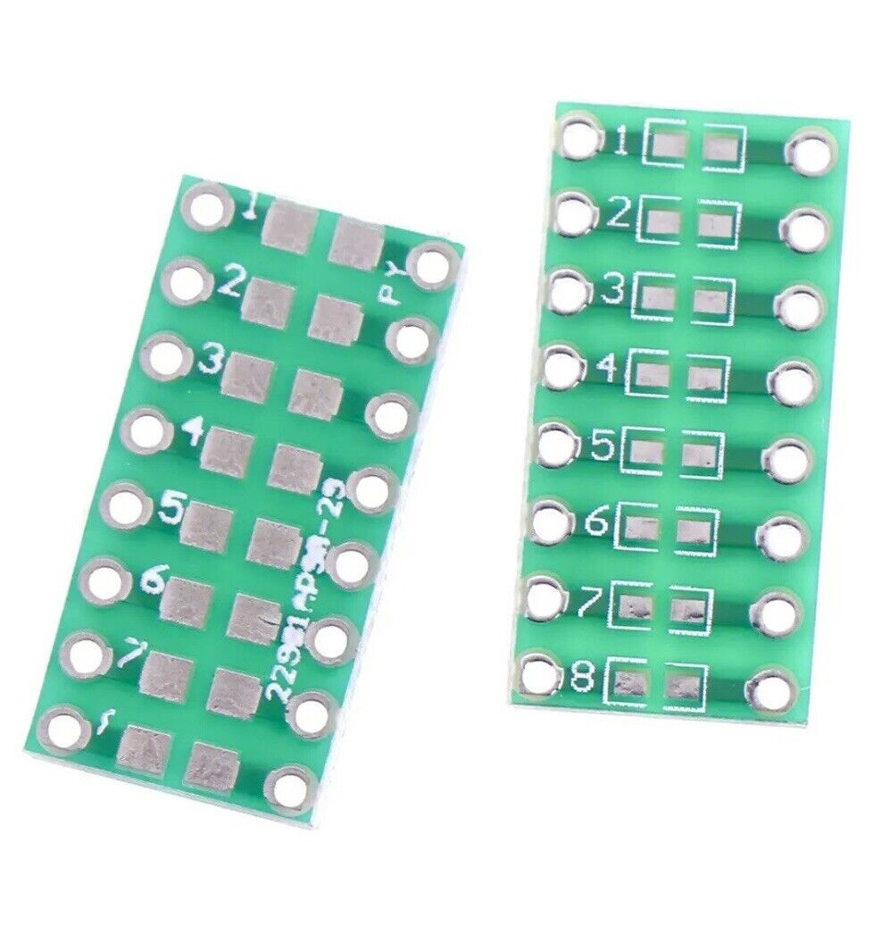 15PCS SMD/SMT components 0805 0603 0402 to DIP adapter PCB board FR4 8 Position