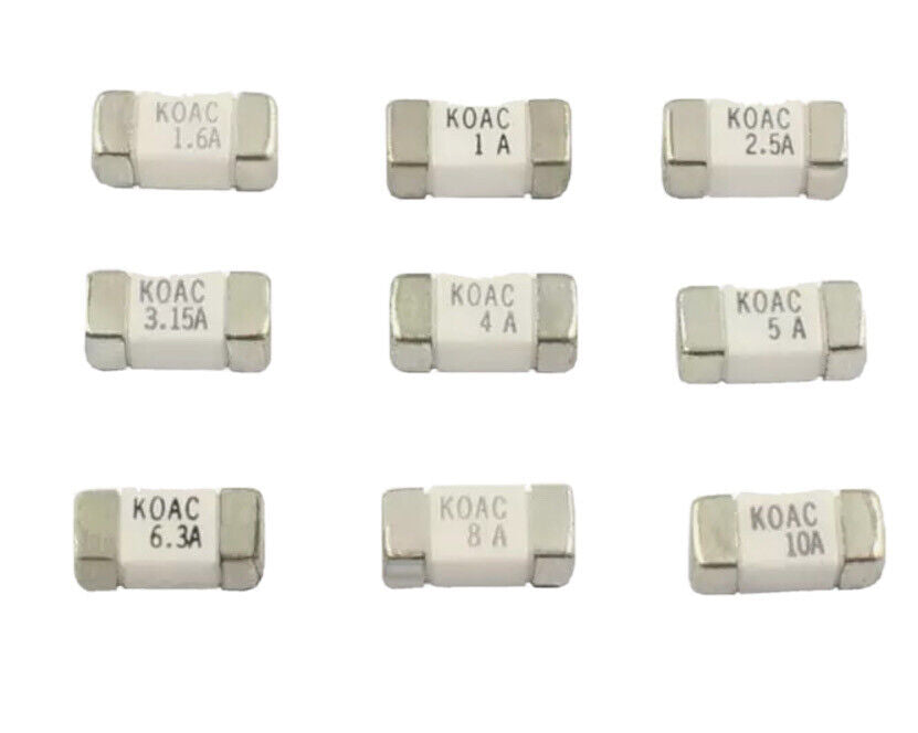 32PCS 1808 125V  SMD Ultra-Fast blow rapid fuses 15 Value 500mA TO 15A + Holders