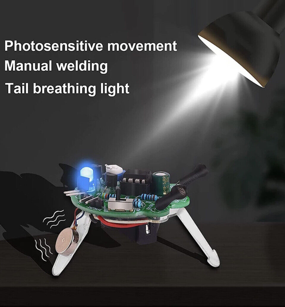 DIY Photosensitive Robot Firefly Kit LED Breathing Light Soldering Light Active