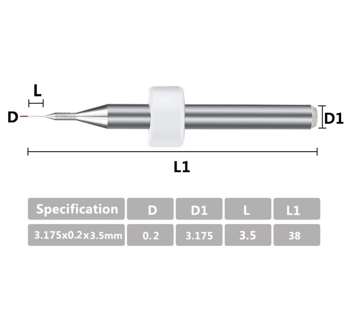 10Pcs 0.2mm PCB Print Circuit Board Tungsten Carbide Mini Micro Drill Bit Set