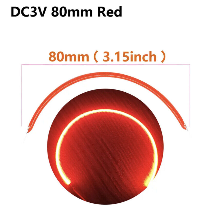 5PCS DC3V 80mm RED 620nm Super Flexible Silicone Filament Lamp LED DIY