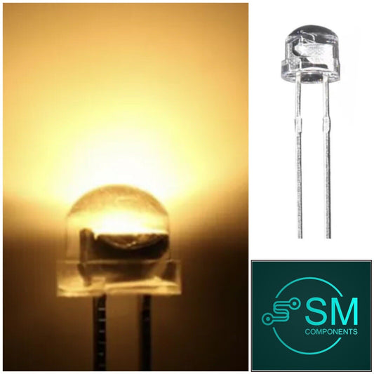 5mm Warm White Straw Hat Large Chip Led Diode 100pcs Round Head LED Clear