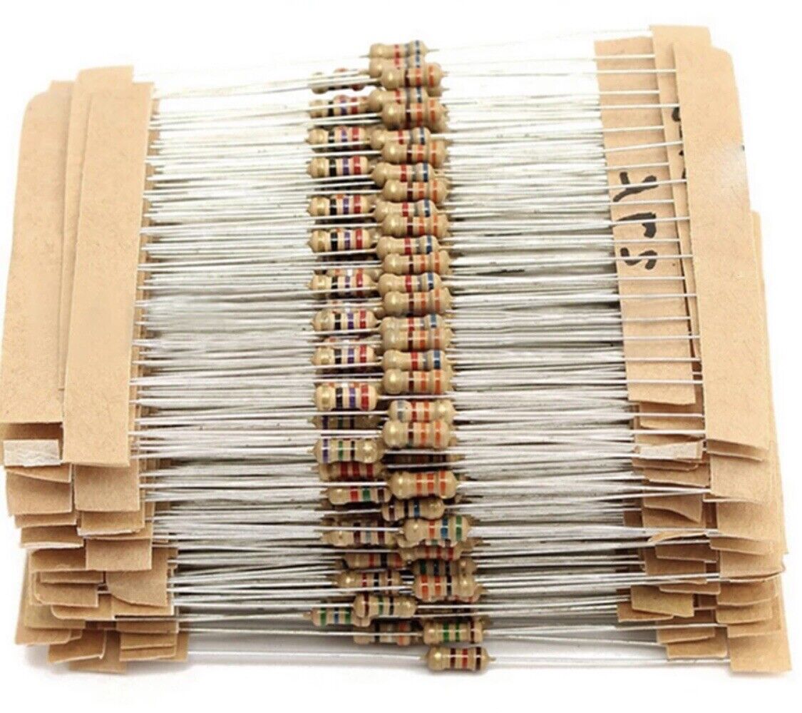 300PCS 30 Values 1/4 Watt Carbon Film Resistor Assortment Kit 5% Precision 10-1M