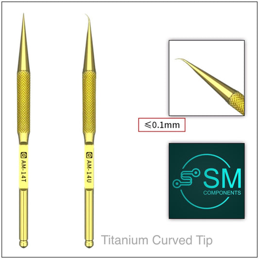 Titanium Alloy 0.1mm CURVED Point Professional Tweezer for Electronics Repair