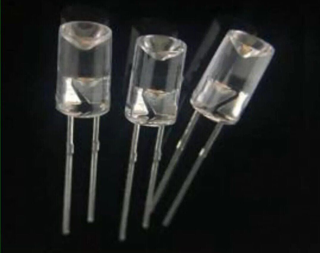 5mm Green Led Light Emitting Diode Flat Top Concave 100pcs Clear Top