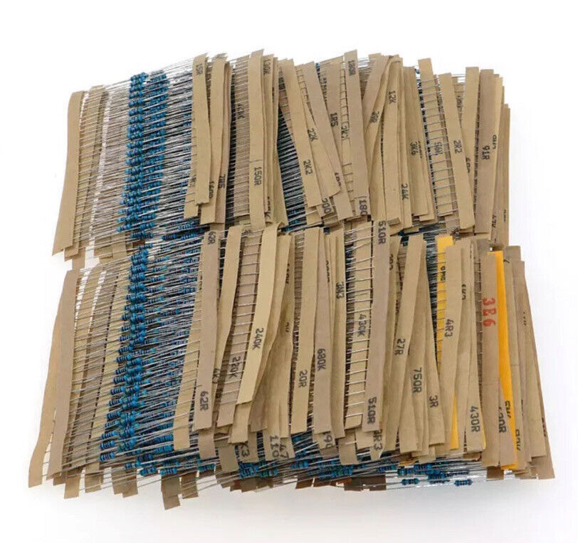 3120PCS 1/4W Metal Film Resistors 1Ω-10MΩ 156 Values 1% for DIY KITS Projects