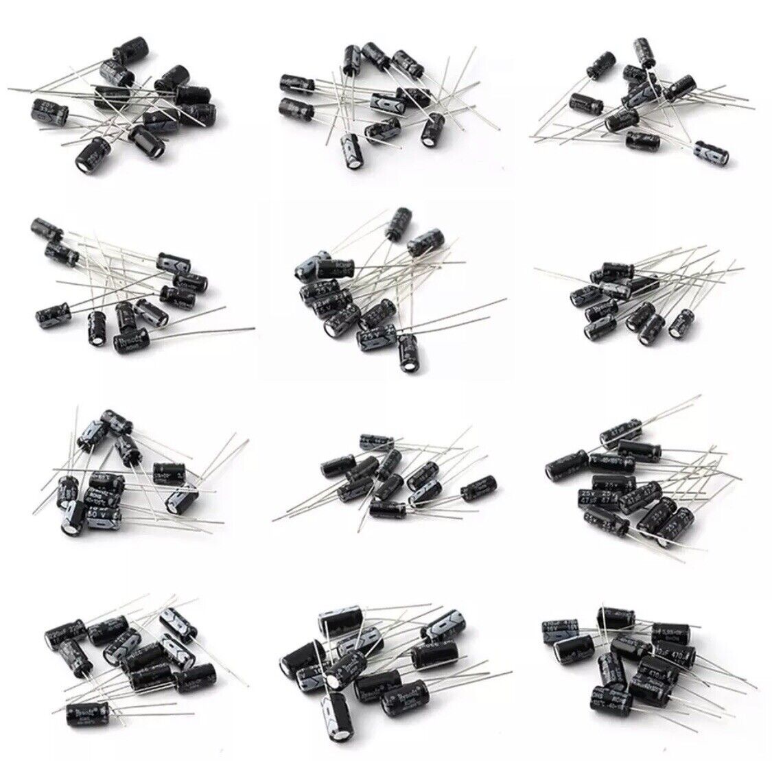 120pcs 12 Values Assorted Electrolytic Capacitors Assortment Kits 0.22uF~470uF