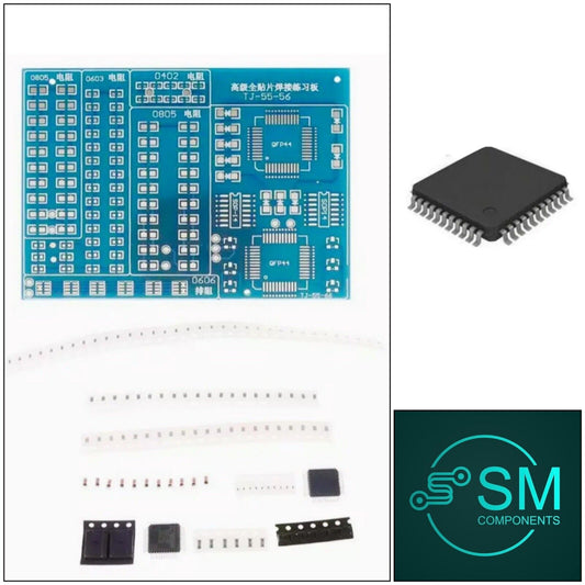 SMD/SMT PCB Component Soldering Practice Board Plate DIY Diode, Resistor, QFP44