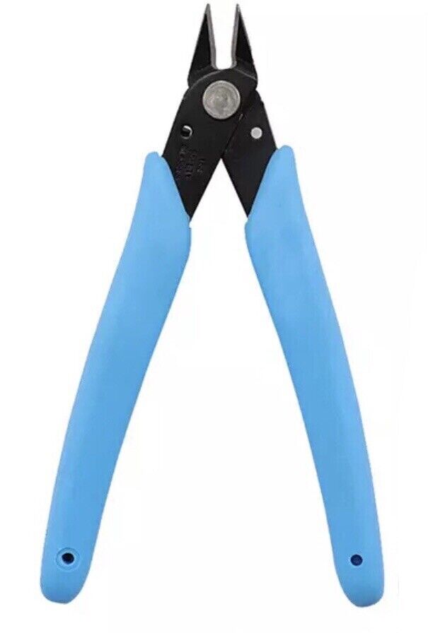 1 Pr Electronic Shear Wire Cable Snips Flush Pliers Nipper Cutting DIY (Lt Blue)