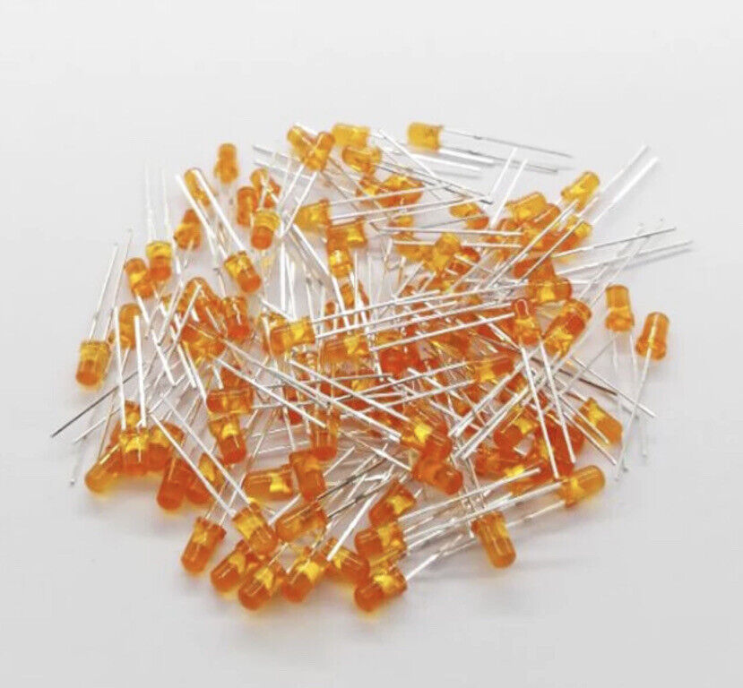 100pcs 3mm Flashing Blinking Orange Diffused LED Light Emitting Diodes 1.5hz DIY