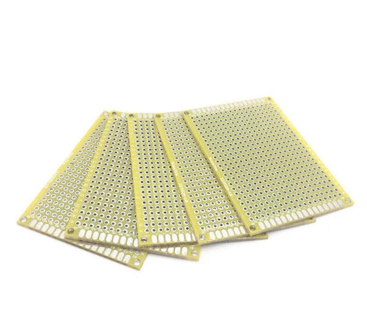 5Pc 70x50 Double Side FR4 Arduino Prototype Universal PCB Board Soldering YELLOW