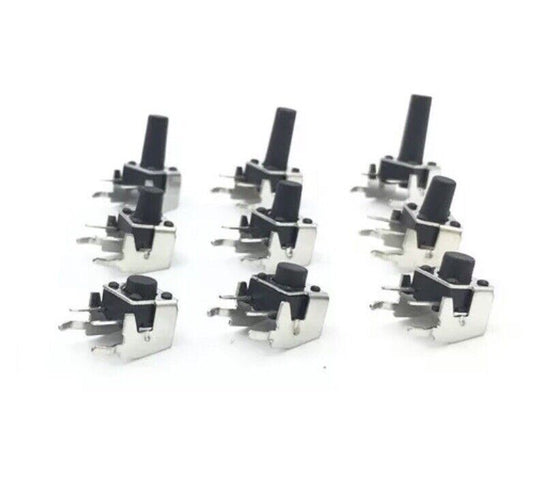 90PC Right Angle Momentary Tactile Non Latch 6X6X 4.3/5/6/7/8/9/10/11/12mm + Box