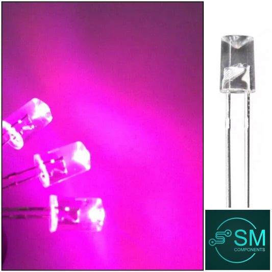 5mm Pink Led Light Emitting Diode Flat Top Concave 100pcs Led Clear Top