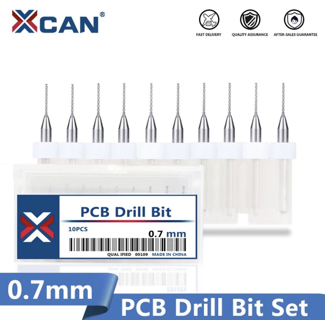 10Pcs 0.7mm PCB Print Circuit Board Carbide Mini Micro Drill Bit Set