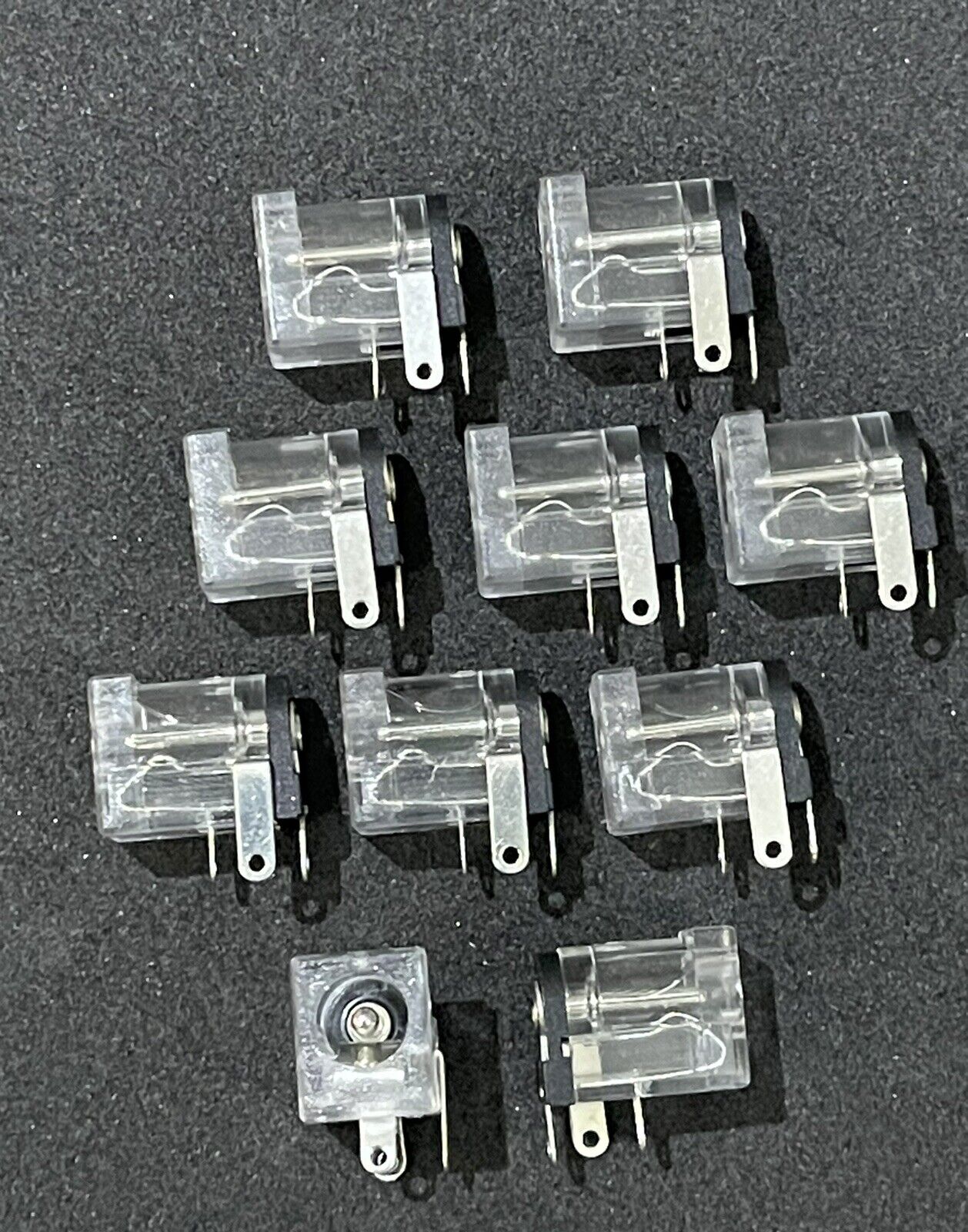 10pcs DC-005 TRANSPARENT Power Plug 5.5mm x 2.1mm Jack Socket Female PCB Mount