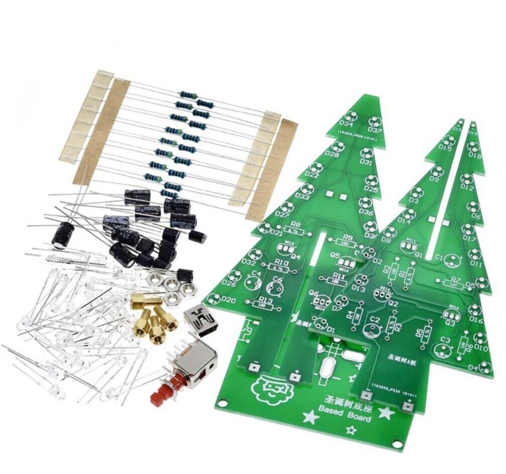 3D RGB Led Christmas Tree DIY Electronic Circuit Kit Led Solder Practice Starter