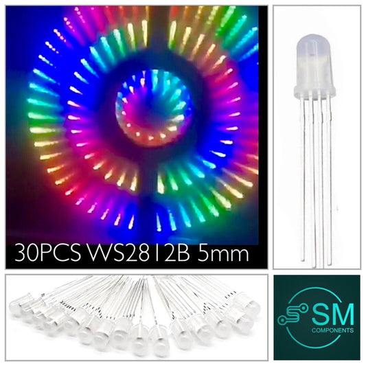 WS2812B F5 5mm RGB LED 30PCS APA106-SK6812 NeoPixel Comp’ Light Emitting Diode