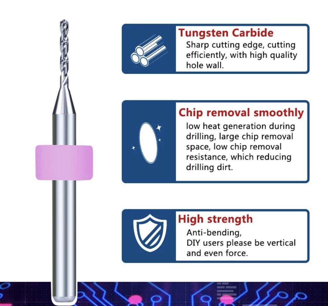 10Pcs 1.4mm PCB Print Circuit Board Carbide Mini Micro Drill Bit Set