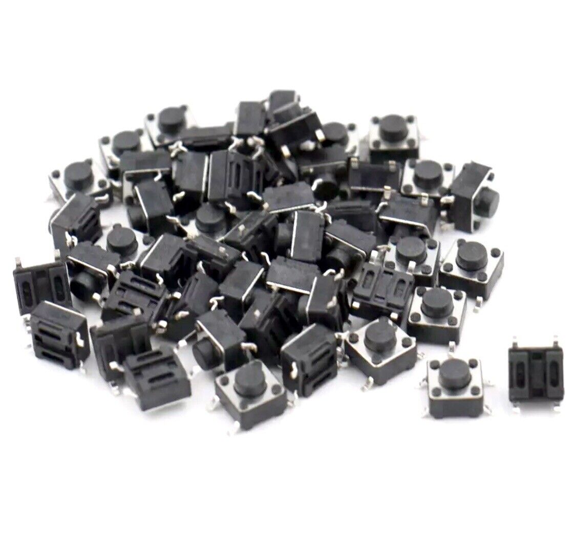 200pcs SMD/SMT 6x6 Momentary Push Button Switch 10 Value Tactile Micro Switches