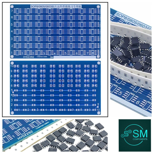 Soldering Practice SMD/SMT 0603-0805 SOP8 DIY Kit Electronic PCB Education Board