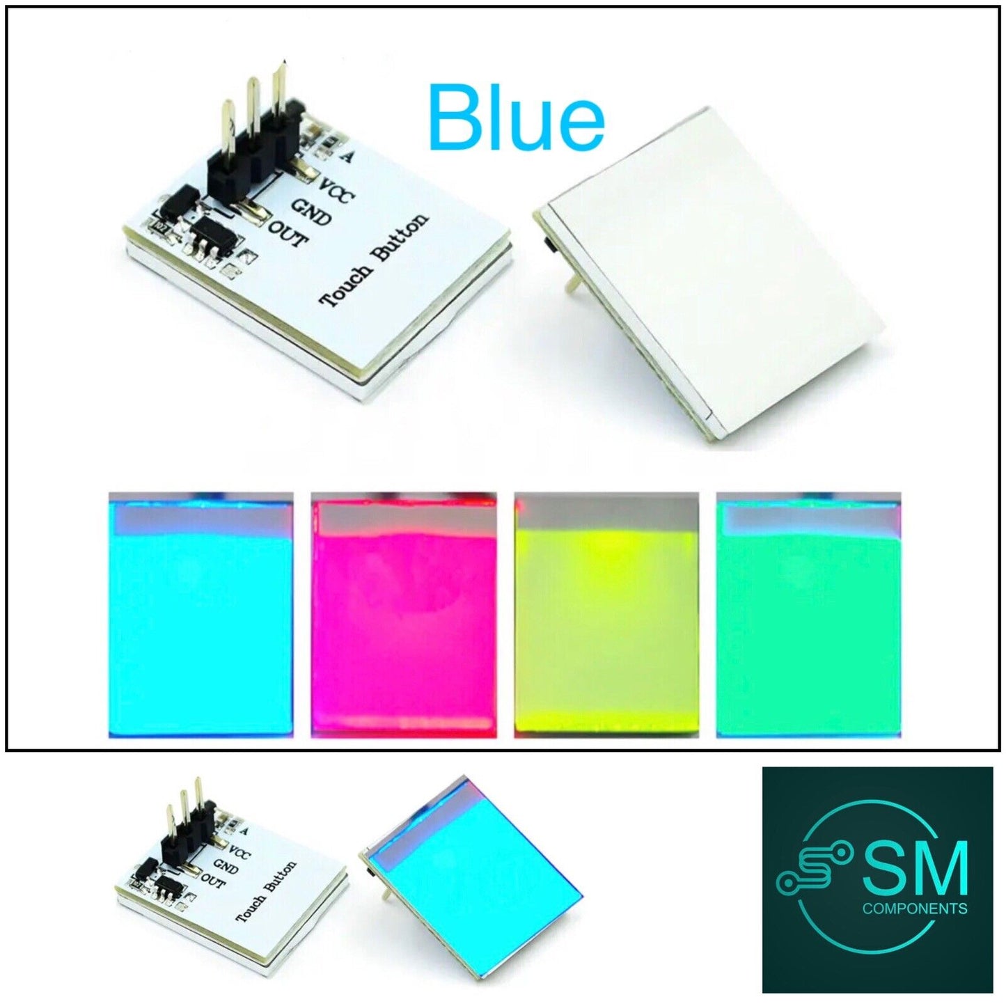 2PCS Capacitive Touch Switch Button BLUE LED Sensor Module HTTM DIY Kit