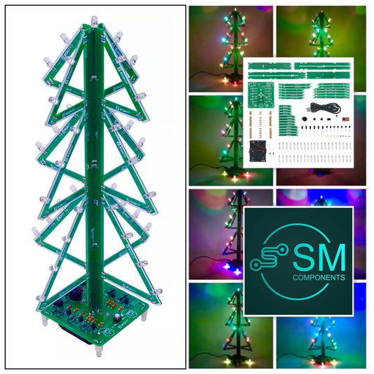 DIY 3D Xmas Music Christmas Tree Soldering Kit Flashing LED Electronic Kit