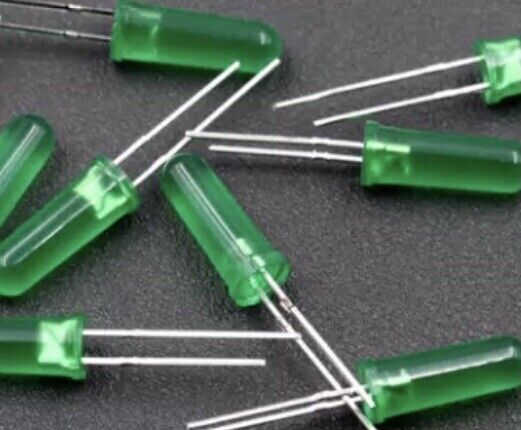 100PCS 5mm High Colloid GREEN Colour Diffused LED Light Emitting Diodes DIY