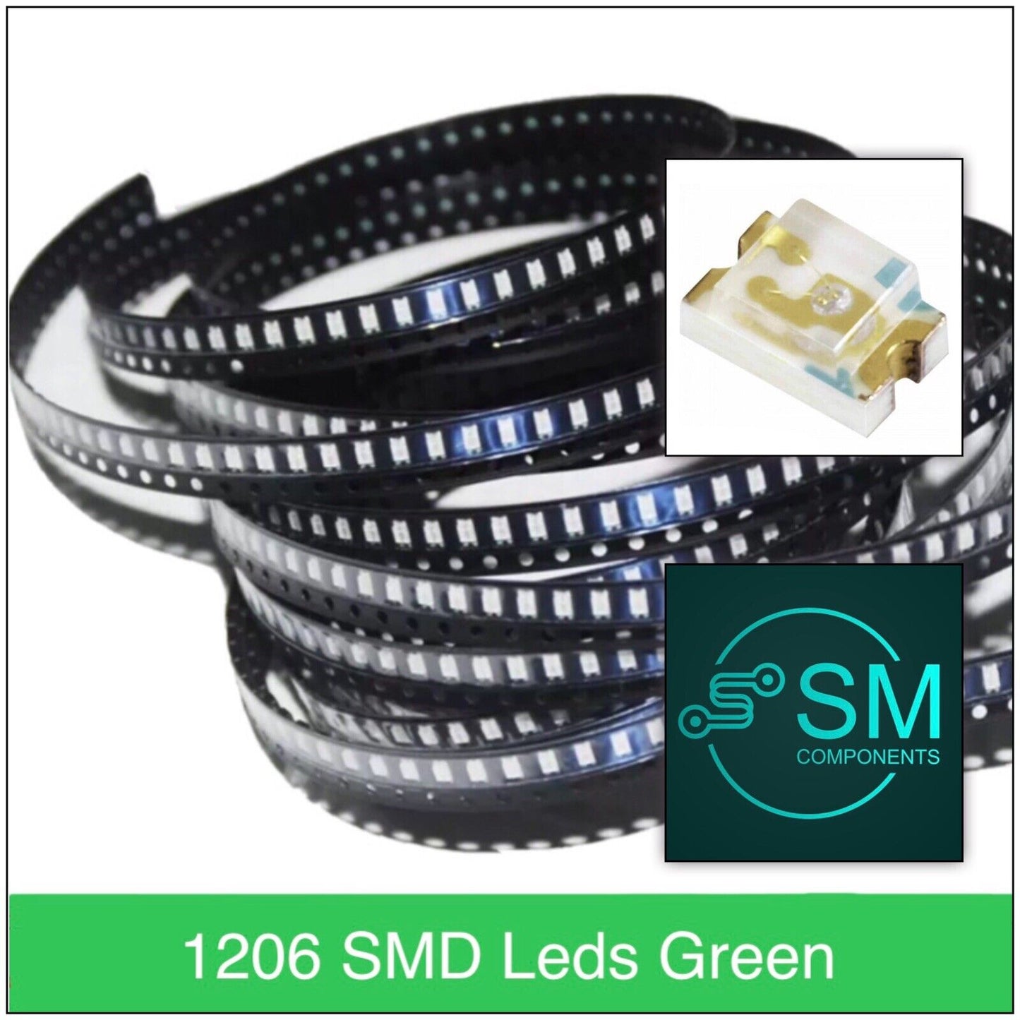 200pcs 1206 SMD GREEN 520nm LED Electronics Components Light Emitting Diodes