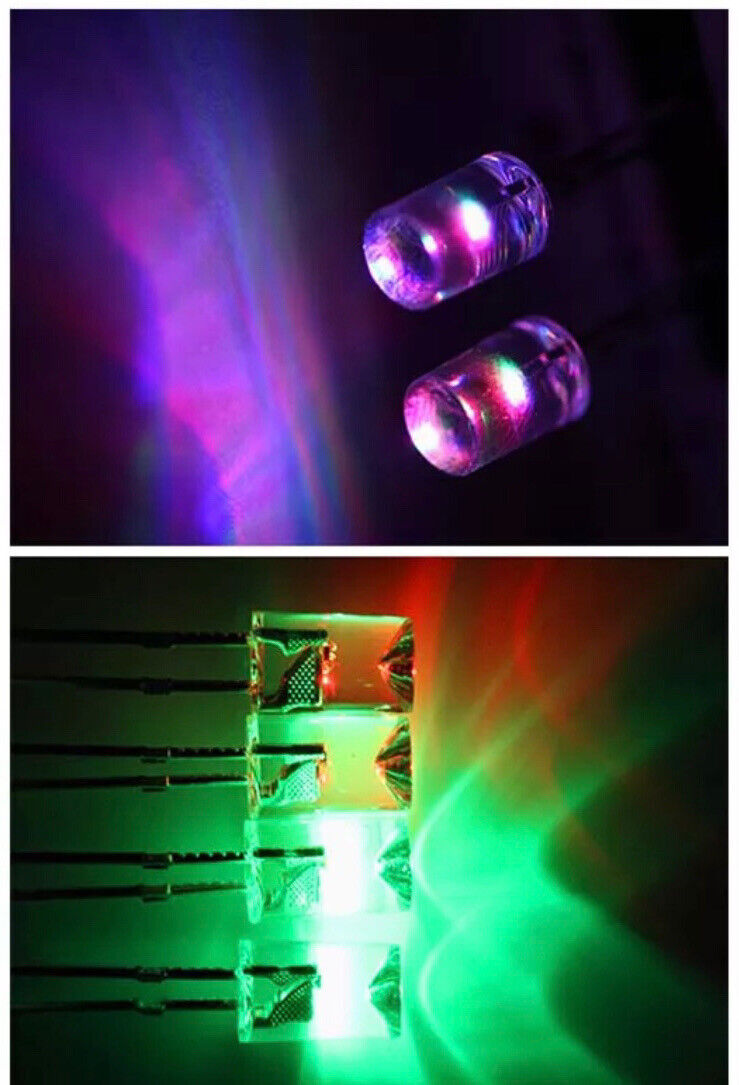 5mmLED Light Emitting Diode RGB SLOW flash 100pcs  F5 CLEAR Flat Concave