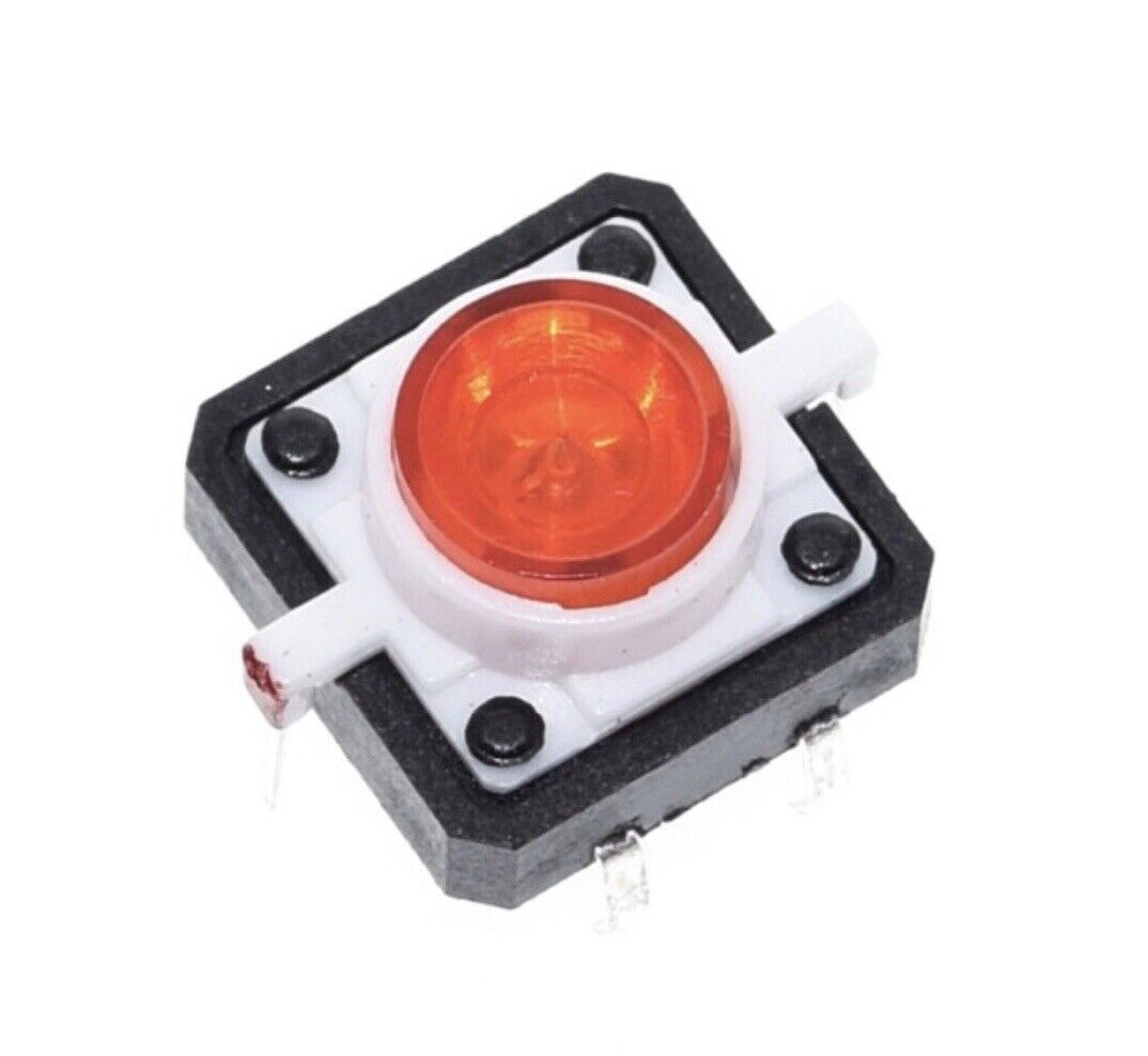 10PCS Mix 5 Colours 12X12X7.3 Illuminated Tactile Push Button Switch Momentary