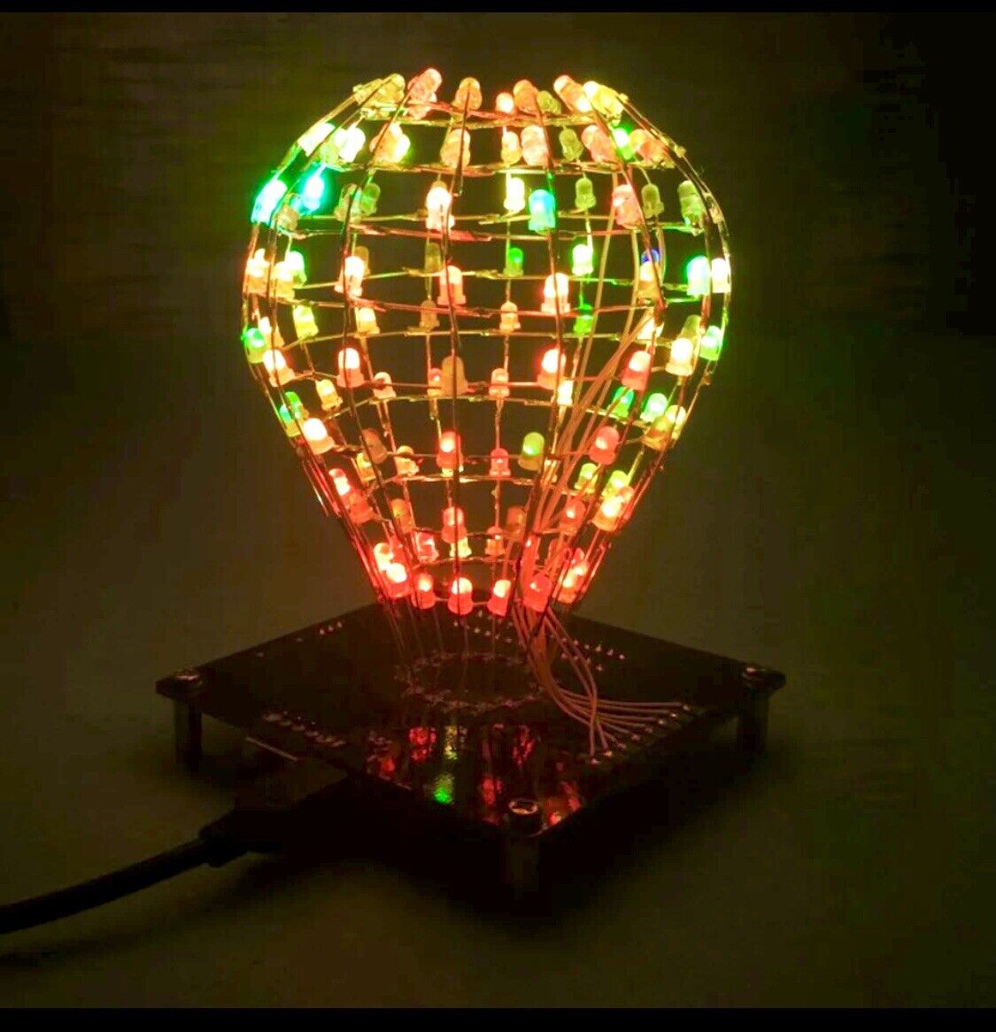 DIY RGB 3mm LED Ball DIY Colorful LED Light Electronic Kit Sound Active + CASE