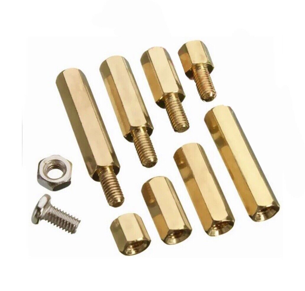 M3 Brass pillars Hex Spacer Screw Nut Separator Stand off Standoff Set PCB + Box