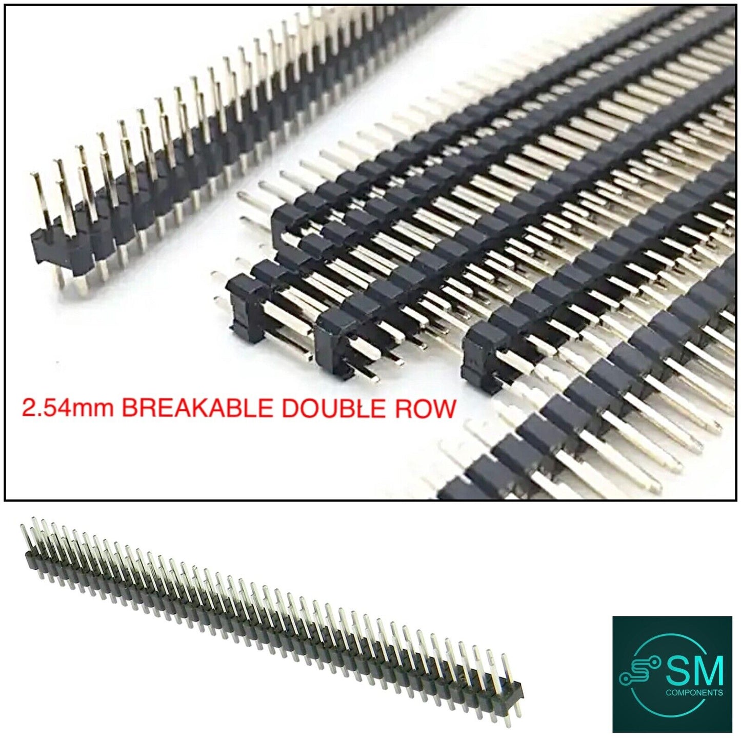 10pcs 2.54mm STRAIGHT Double Row 80 Pin Male Header Breakable 2.54 Pitch DIY