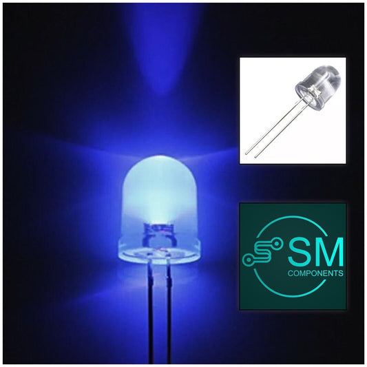 50pcs 8mm F8 UV Clear Round LED Light Emitting Diode Super Bright LED 395-405nm