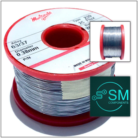 Multicore 63/37 Tin/Lead Solder X39 Flux 2C Core Solder Wire, 0.38mm 250gms