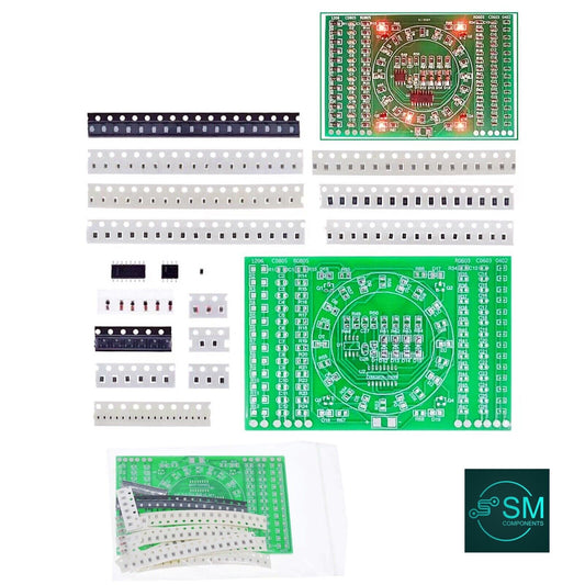 Soldering Practice SMD (GREEN) CD4017 NE555 Rotating LEDS DIY Kit Electronic PCB