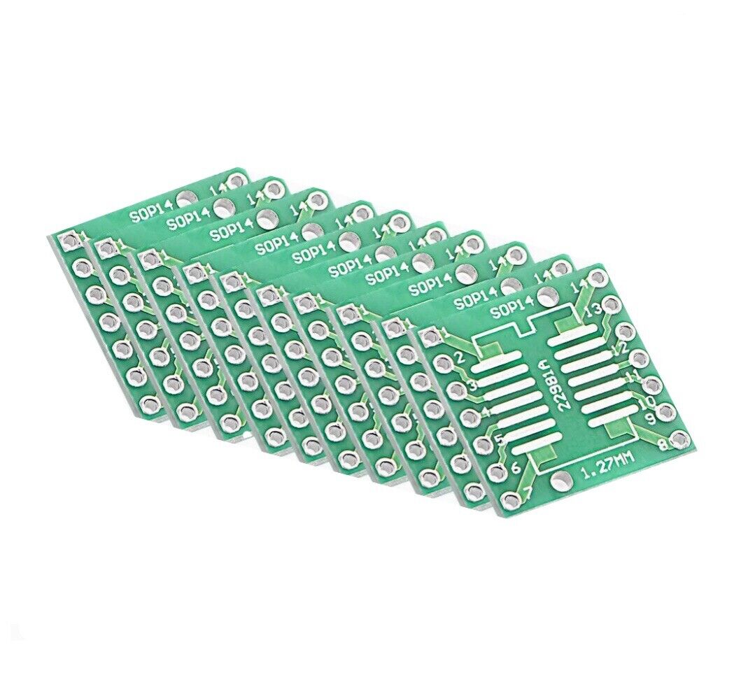 10PCS SOP14 1.27 & 0.65mm Adapter Board SSOP14 SOP14 to DIP14 Transfer Board DIP