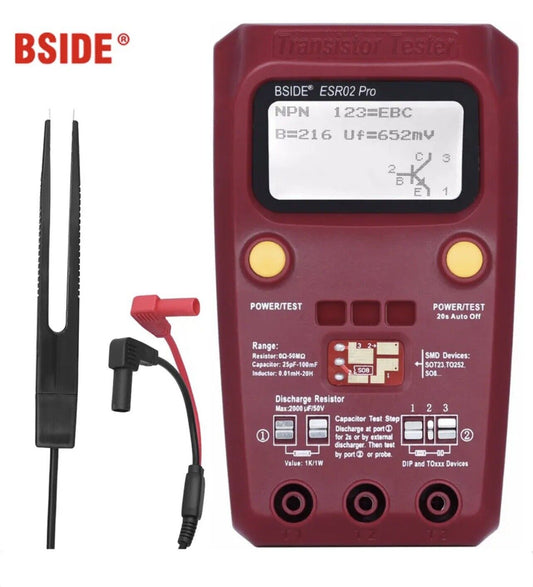 BSIDE ESR02 Pro Transistor Component Tester Multifunctional Digital Tester Diode