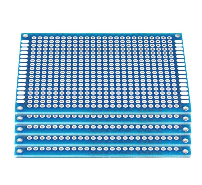 5Pc 70x50 Double Side FR4 Arduino Prototype Universal PCB Board Soldering BLUE