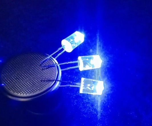 5mm Blue Led Light Emitting Diode Flat Top Concave 100pcs Clear Top