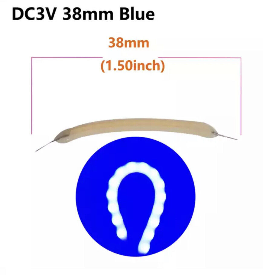 6pcs DC3V 38mm BLUE Light Emitting Diode Super Flexible Silicone Filament LED