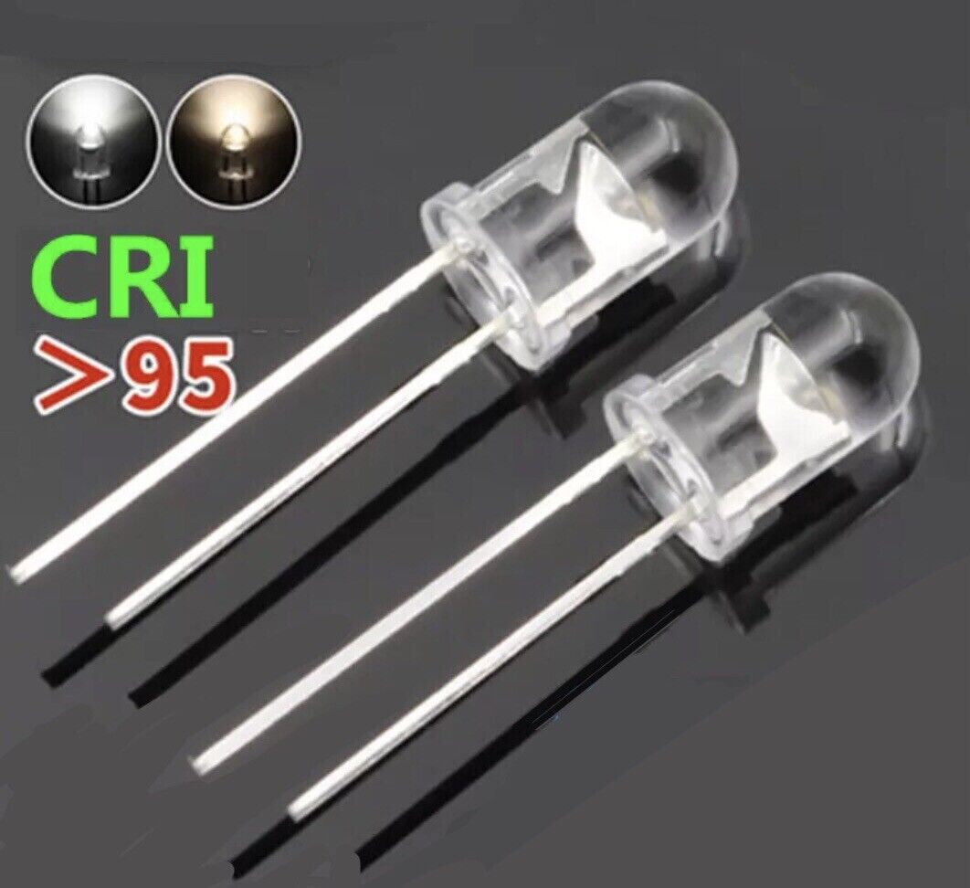 HIGH CRI  95 5mm 6-6500K Led Round Clear Top Light Emitting Diode 100pcs Led DIY