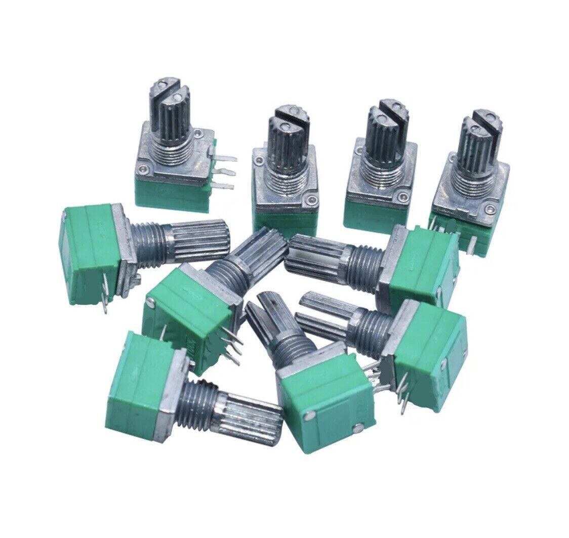 12pcs RK097N Linear Sealed Potentiometer 5K,10K,20K,50K,100K,500K 3pins 15mm Sft