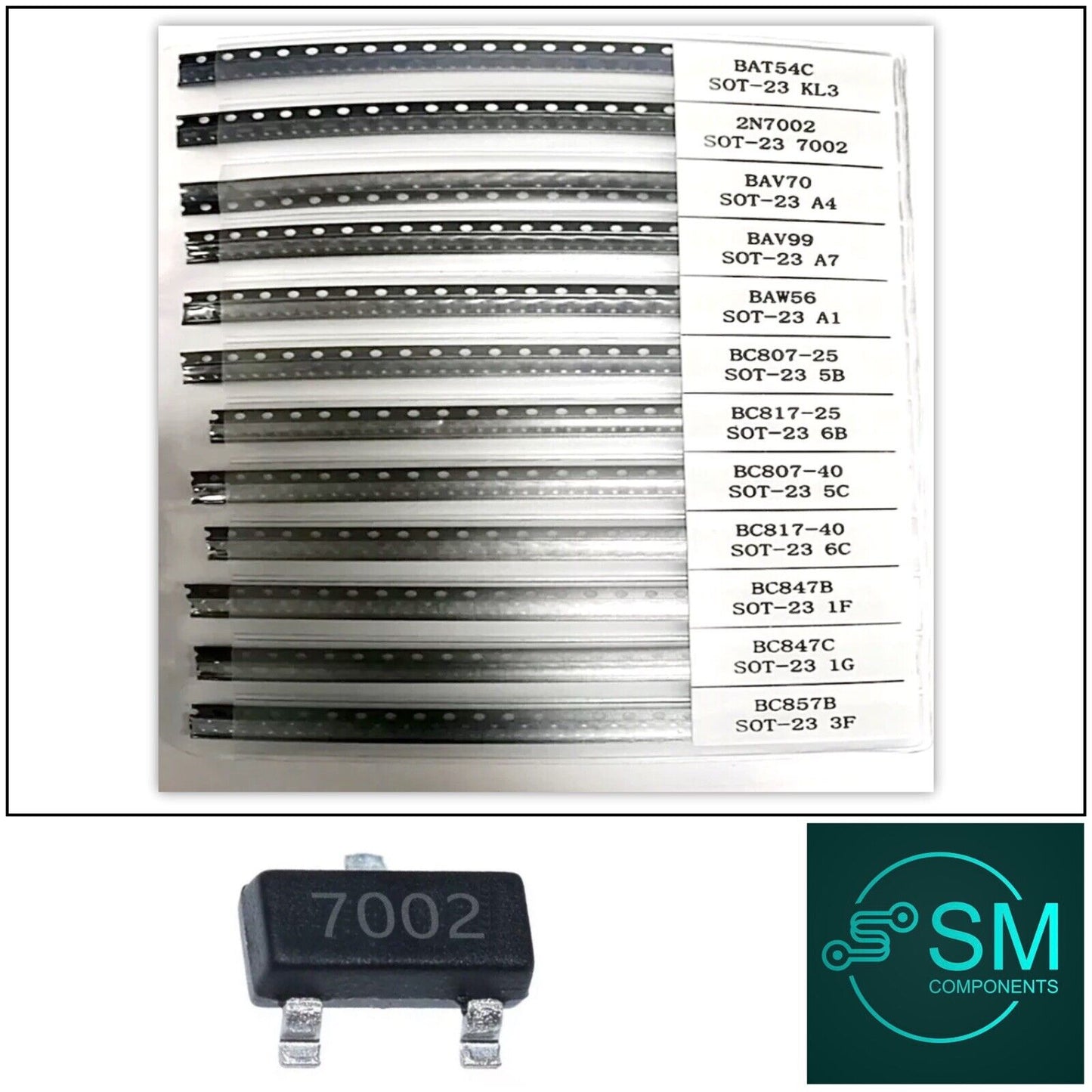 300PCS SOT-23 SMD/SMT Transistor Sample Kit 12 Values X 25pcs Including SMD PGA