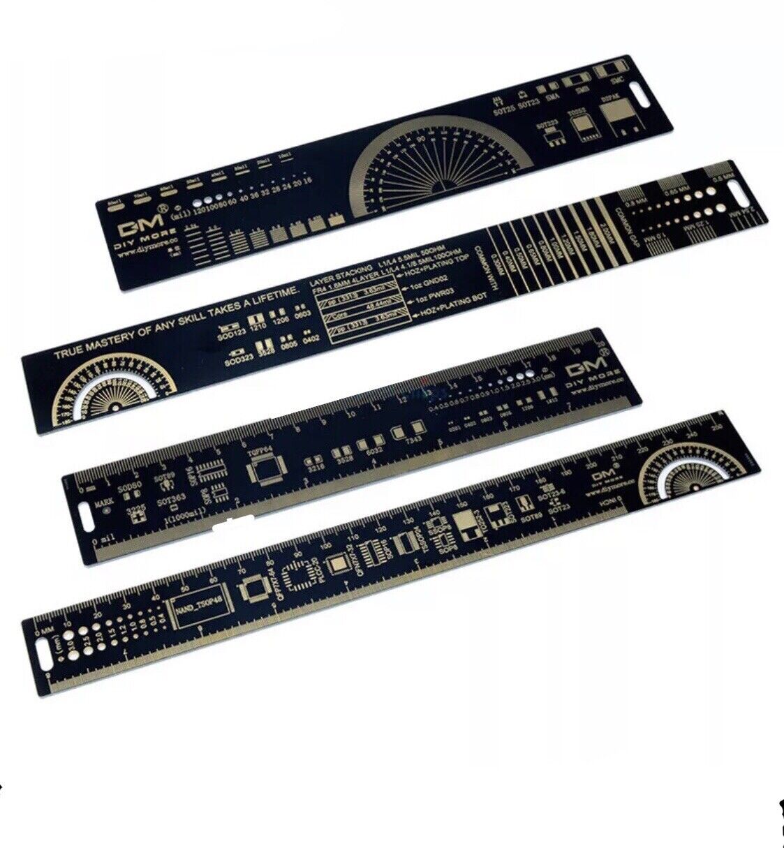 3pcs 15-20-25CM PCB Ruler For Electronics Engineers DIY Measuring Tool PCB Ruler