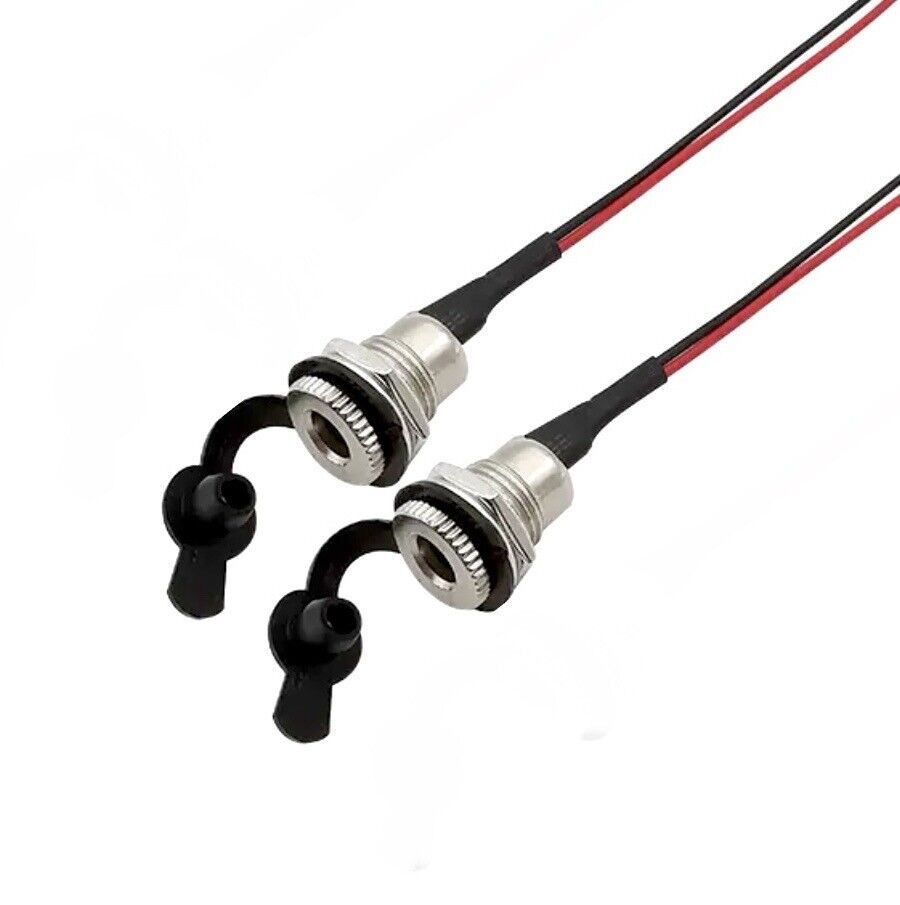 2 x Sets 5.5 X 2.1mm Quality DC Power Supply Jack Connectors 18AWG 10A 20cm WP